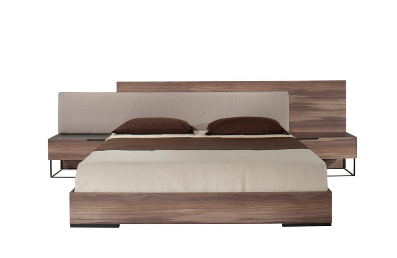 Nova Domus Matteo Italian Modern Walnut & Fabric Bed