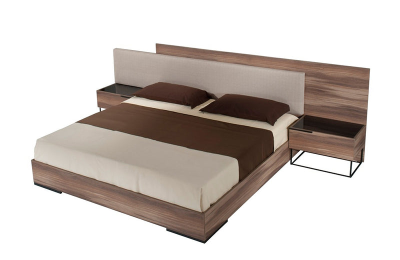 Nova Domus Matteo Italian Modern Walnut & Fabric Bed