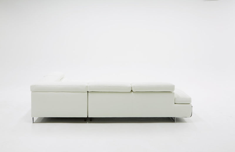 Divani Casa Myst Mini Modern White Eco-Leather Right Facing Sectional Sofa