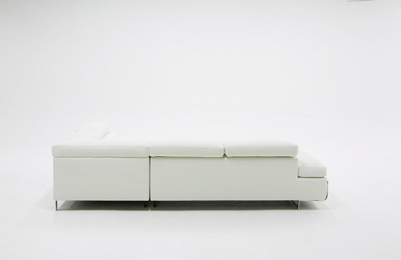 Dante Divani Casa Myst Mini Modern White Eco-Leather Sectional Sofa