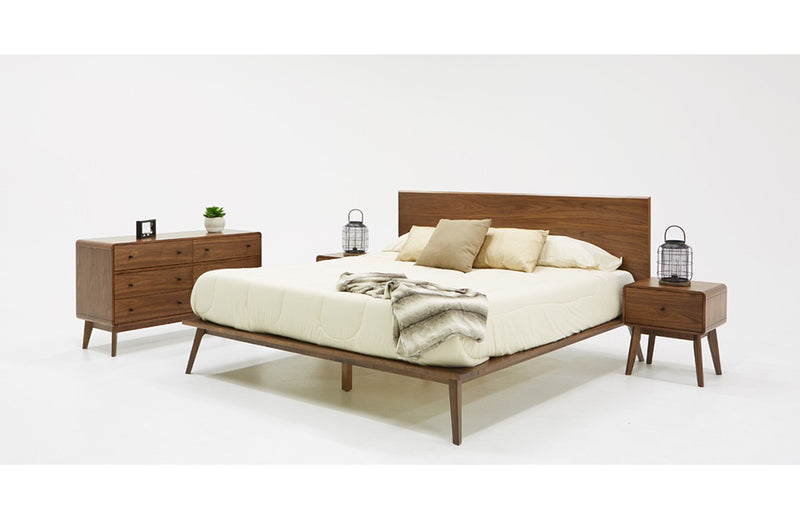 Modrest Carmen Mid-Century Modern Walnut Bed