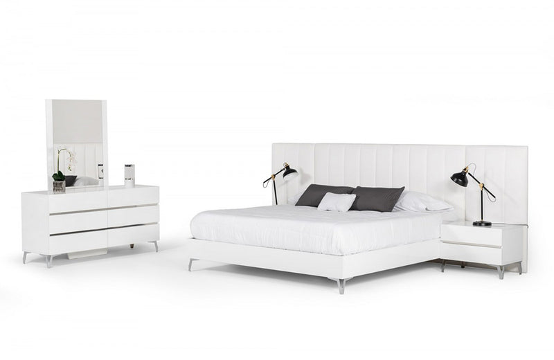 Nova Domus Angela Italian Modern White Eco Leather Bed