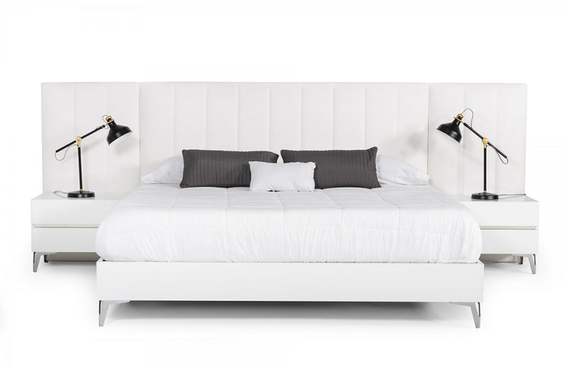 Nova Domus Angela Italian Modern White Eco Leather Bed