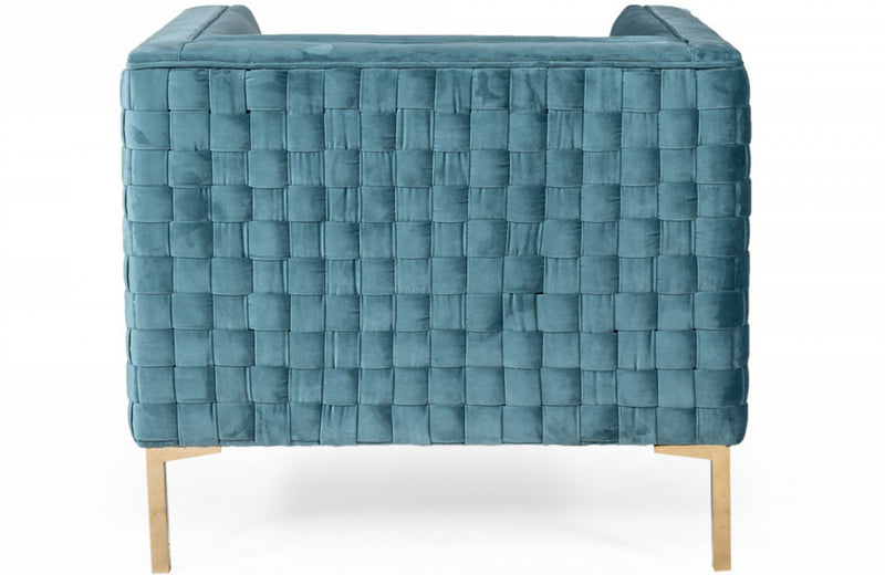 Divani Casa Atwood Modern Teal Arm Chair