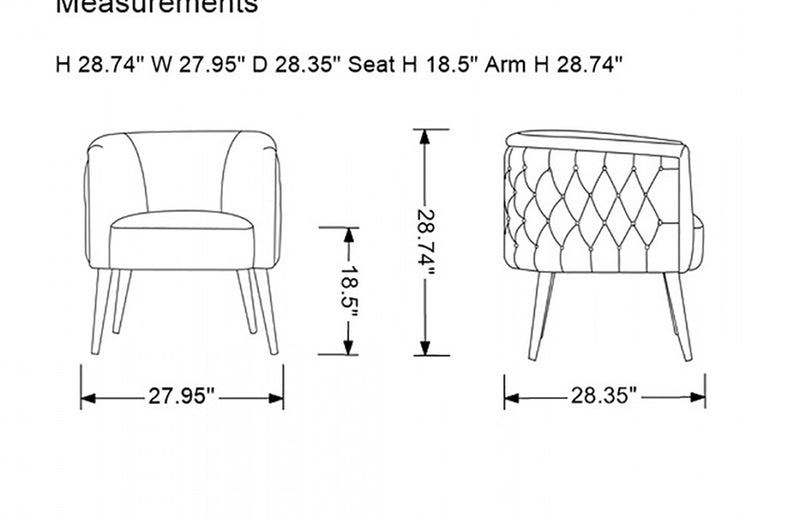 Modrest Bethel Modern Green Velvet Accent Chair