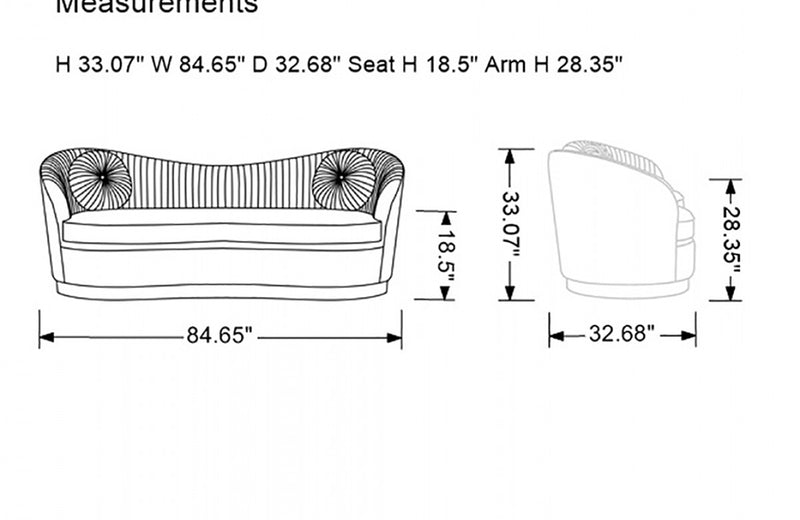 Divani Casa Rockford Modern Grey Velvet Sofa