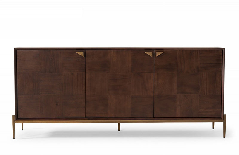 Modrest Shane Modern Acacia & Brass Buffet