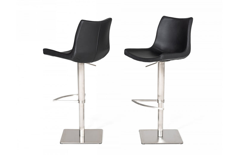 Modrest Aaron Modern Black Eco-Leather Bar Stool