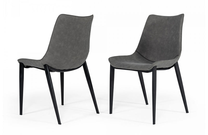 Modrest Frasier Modern Grey Eco-Leather Dining Chair (Set of 2 )