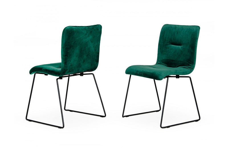 Modrest Yannis Modern Green Fabric Dining Chair (Set of 2)