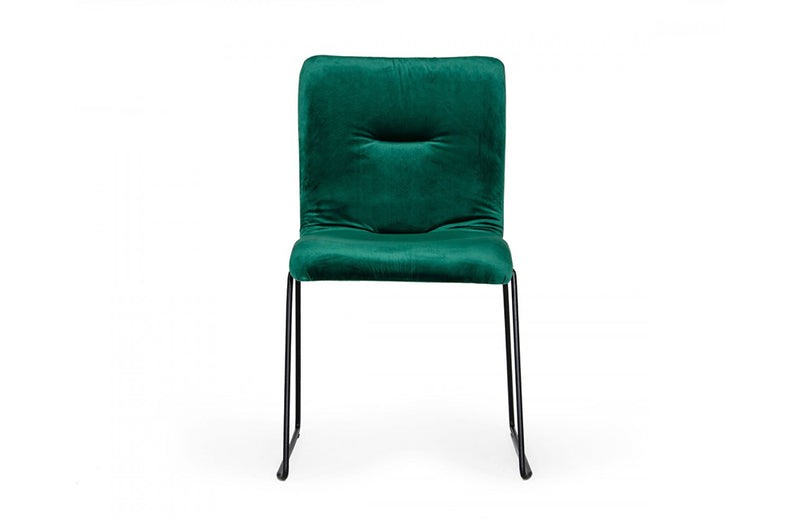 Modrest Yannis Modern Green Fabric Dining Chair (Set of 2)