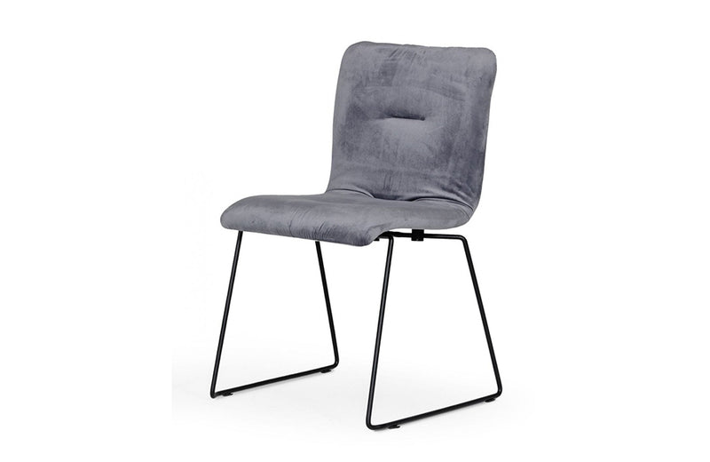 Modrest Yannis Modern Grey Fabric Dining Chair (Set of 2)