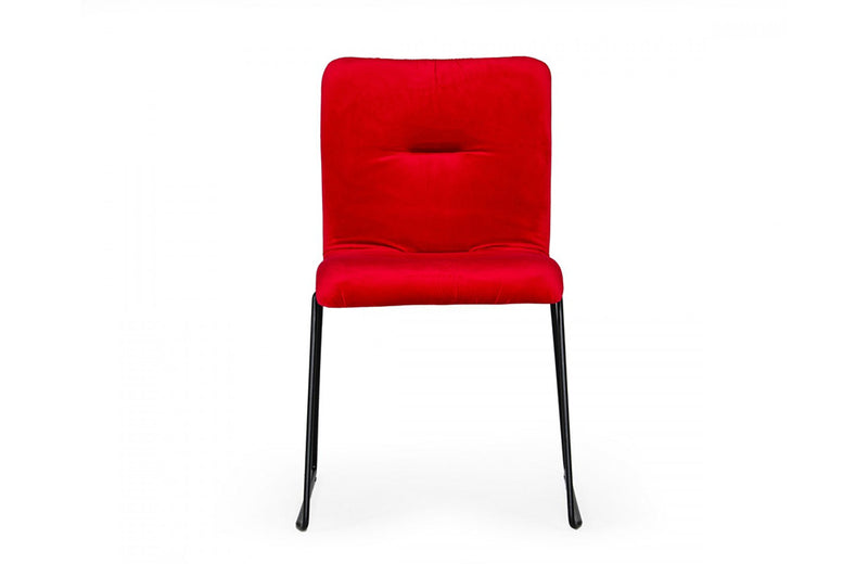 Modrest Yannis Modern Red Fabric Dining Chair (Set of 2)