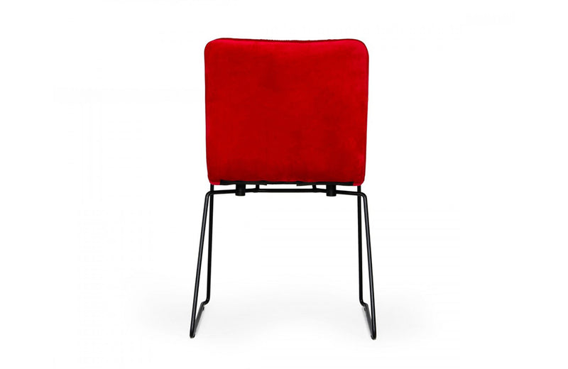 Modrest Yannis Modern Red Fabric Dining Chair (Set of 2)