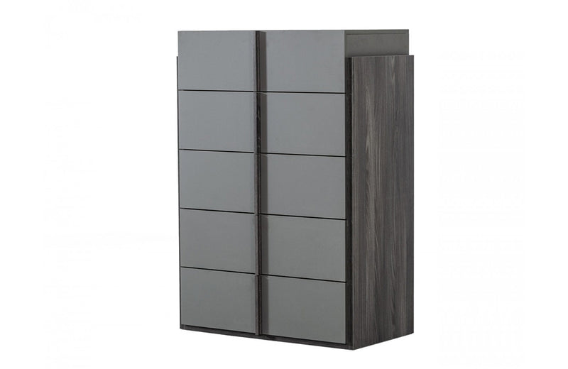 Nova Domus Lucia Italian Modern Elm and Matte Grey Chest