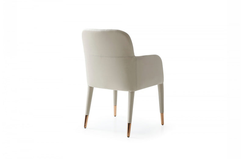 Modrest Cortina Modern Beige Eco-Leather Dining Arm Chair