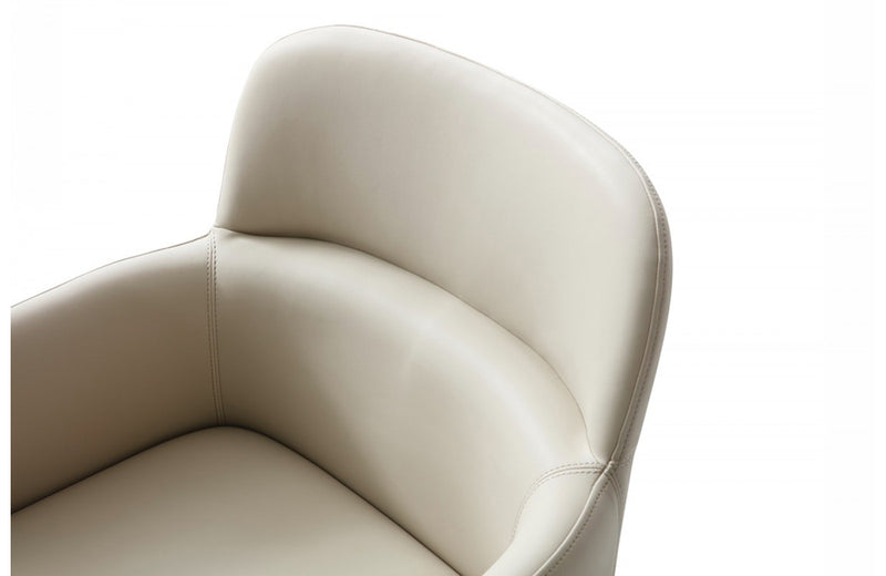 Modrest Cortina Modern Beige Eco-Leather Dining Arm Chair