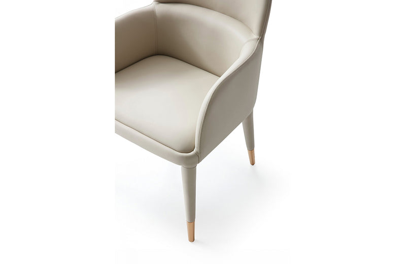 Modrest Cortina Modern Beige Eco-Leather Dining Arm Chair