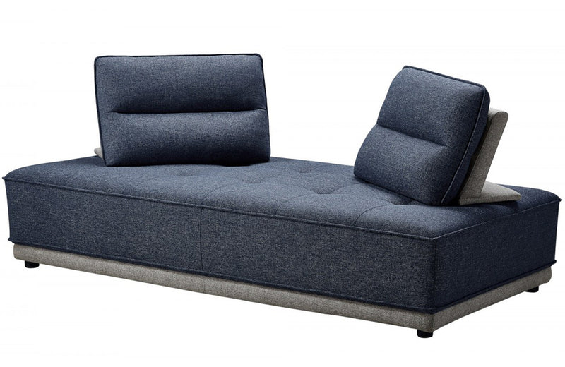 Divani Casa Glendale Modern Blue + Grey Fabric Modular Sectional Sofa