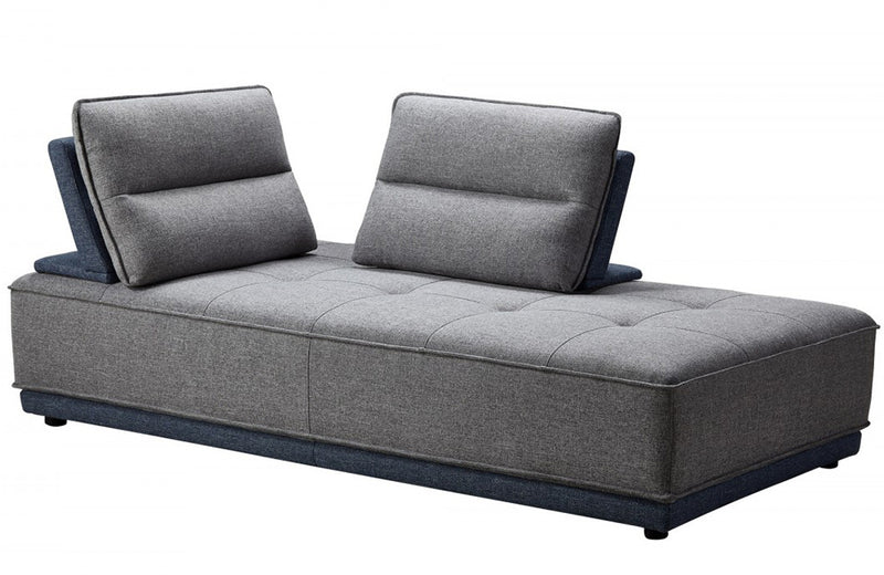 Divani Casa Glendale Modern Blue + Grey Fabric Modular Sectional Sofa