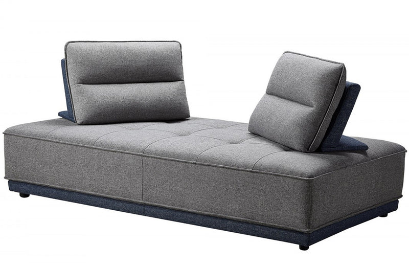 Divani Casa Glendale Modern Blue + Grey Fabric Modular Sectional Sofa