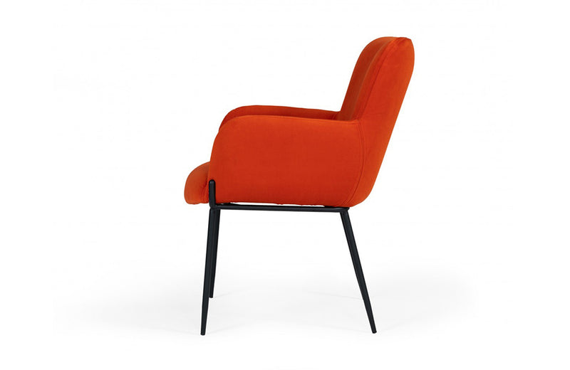 Modrest Frisco Mid-Century Orange Velvet dining Chair