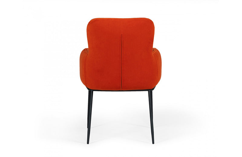 Modrest Frisco Mid-Century Orange Velvet dining Chair