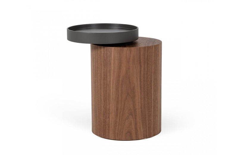 Modrest Bascom Modern Grey and Walnut End Table