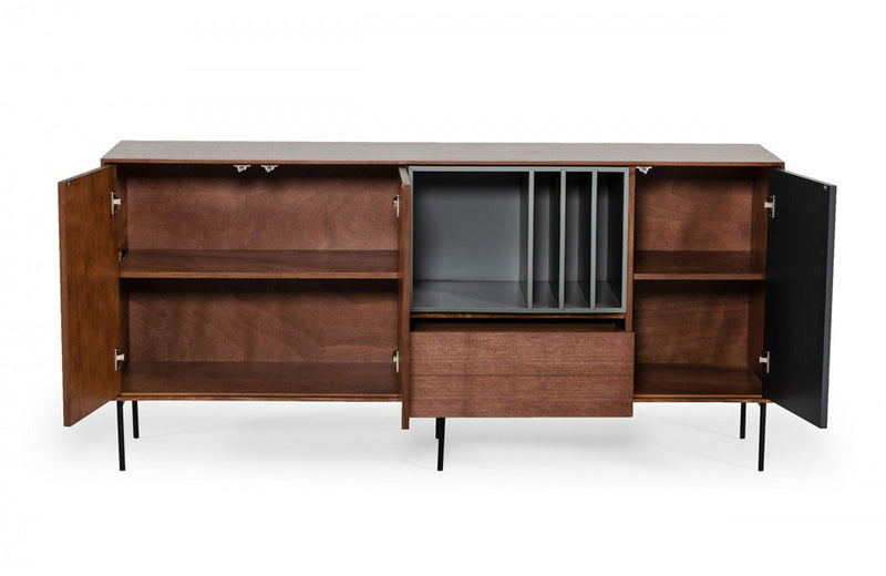 Modrest Ackley Modern Walnut, Grey and Charcoal Buffet