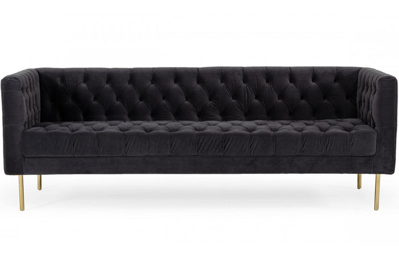 Divani Casa Chavez DK Grey Velvet Sofa