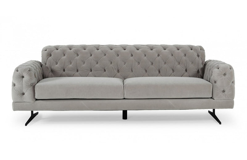 Divani Casa Sepulveda Modern Grey Fabric Sofa