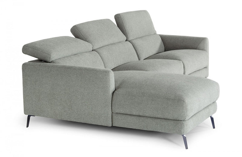 Divani Casa Lupita - Modern Grey Fabric Sectional Sofa