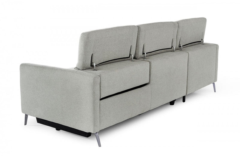 Divani Casa Lupita - Modern Grey Fabric Sectional Sofa