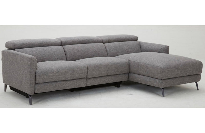 Divani Casa Lupita - Modern Grey Fabric Sectional Sofa