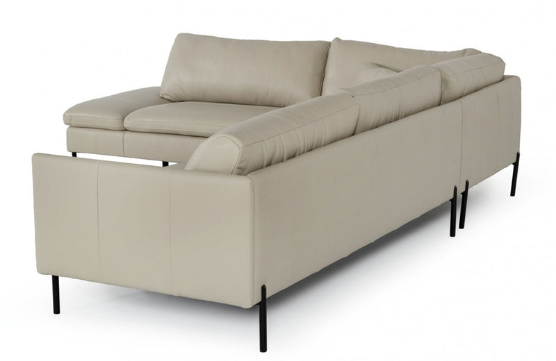 Divani Casa Sherry Modern Grey Leather Sectional Sofa