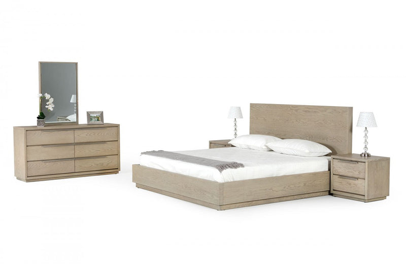 Modrest Samson Contemporary Grey and Silver Bed