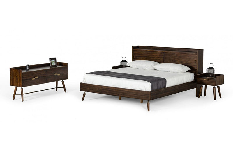 Modrest Sutton Mid-Century Elisa Acacia Wood Bed