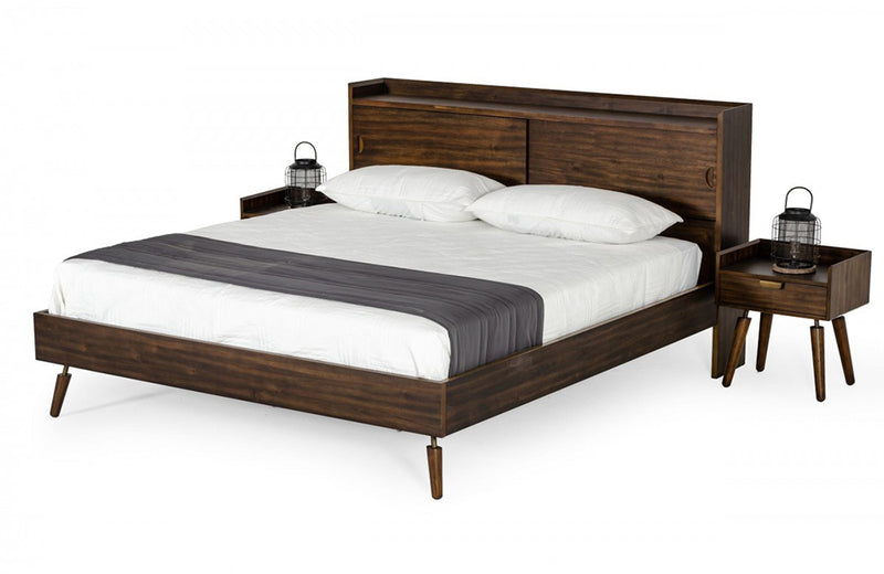 Modrest Sutton Mid-Century Elisa Acacia Wood Bed