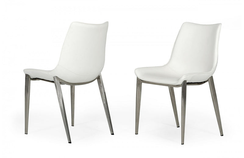 Modrest Frasier Modern White Eco-Leather Dining Chair (Set of 2)