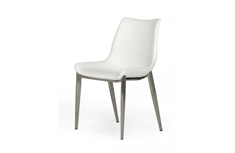 Modrest Frasier Modern White Eco-Leather Dining Chair (Set of 2)