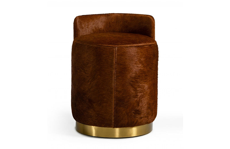 Modrest Belvista Modern Brown Cowhide Ottoman