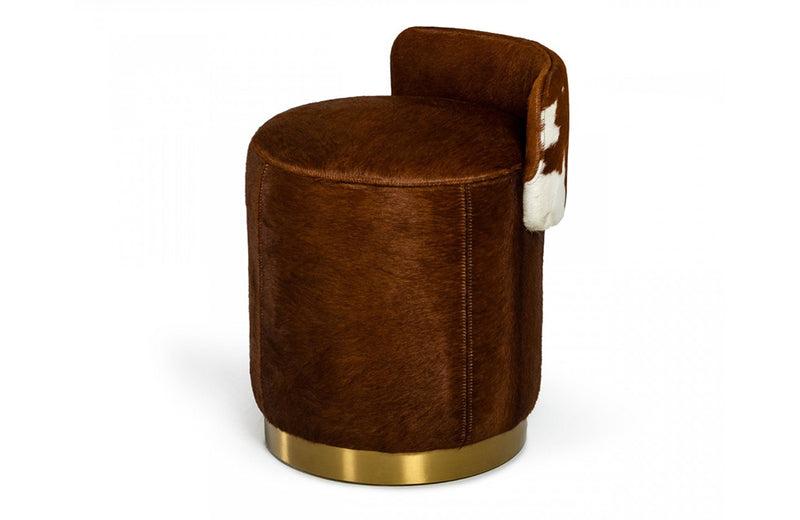 Modrest Belvista Modern Brown Cowhide Ottoman