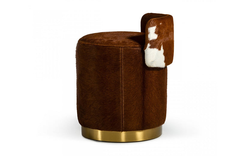 Modrest Belvista Modern Brown Cowhide Ottoman