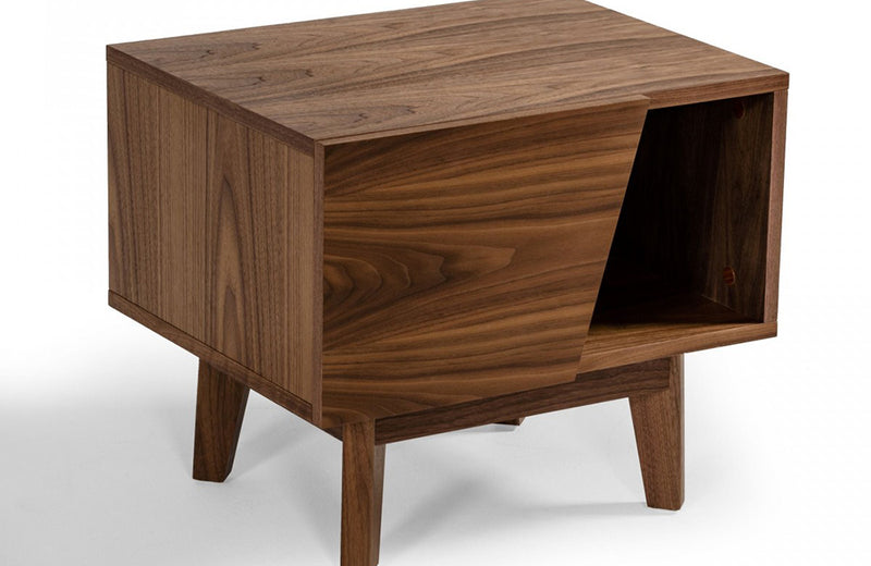 Modrest Abelard Mid-century Walnut Nightstand