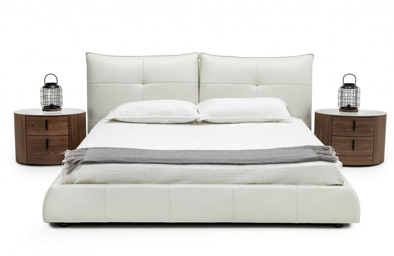 Modrest Patrick Modern White Leather Bed