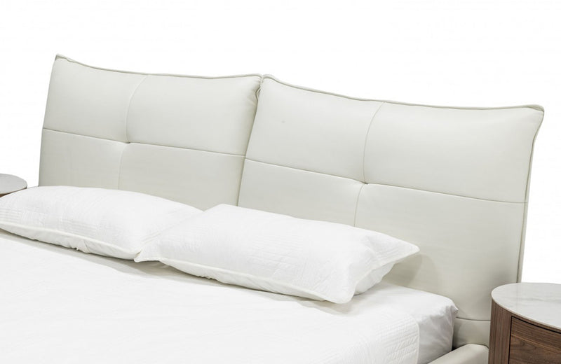 Modrest Patrick Modern White Leather Bed