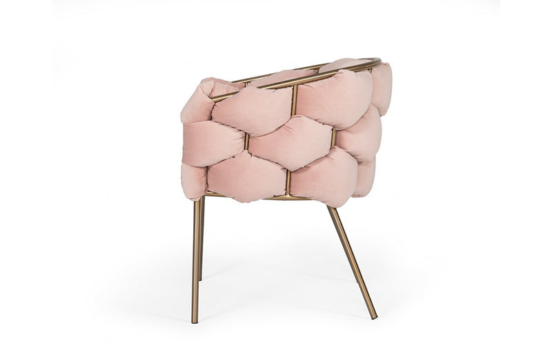 Modrest Debra Modern Pink Fabric Dining Chair