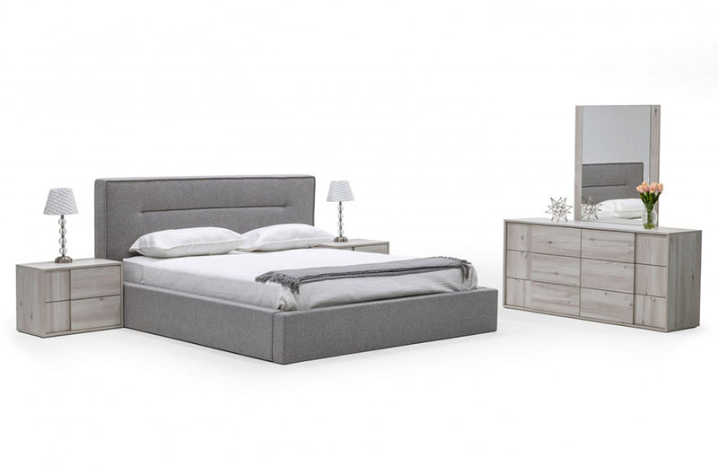 Nova Domus Juliana Italian Modern Dark Grey Upholstered Bed