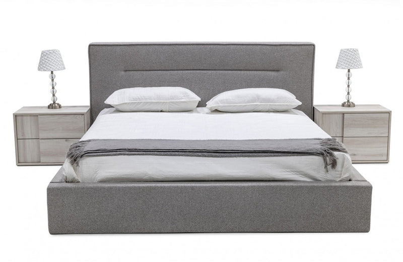 Nova Domus Juliana Italian Modern Dark Grey Upholstered Bed