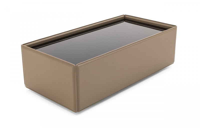 Modrest Vargas Modern Beige Leatherette Coffee Table